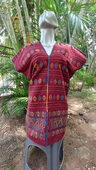 BLUSA DE TELAR DE CINTURA COLOR ROJA